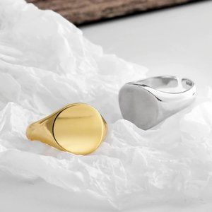 *NEW 925 Sterling Silver Signet Adjustable Ring